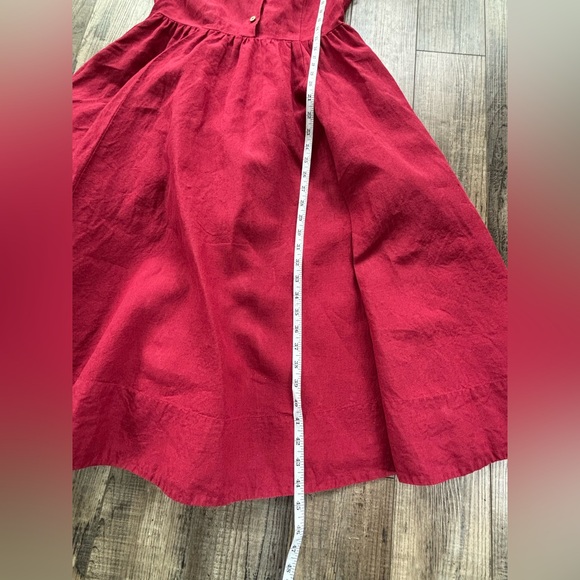 Son de Flor Classic Marsala Red Dress with Garden Embroidered Collar Size Small - Picture 5 of 11